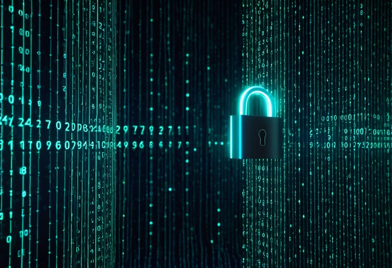 Kryptographie-Konzept mit Schlüsseln und Datenströmen