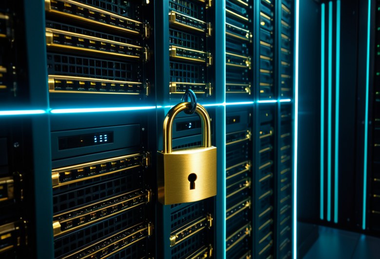 Server-Rack mit TLS-Zertifikat-Visualisierung